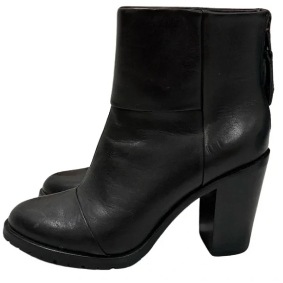 Rag & Bone Newbury 2.0 Black Leather Ankle Heel Boots size 37.5 US 7.5 - Picture 12 of 16